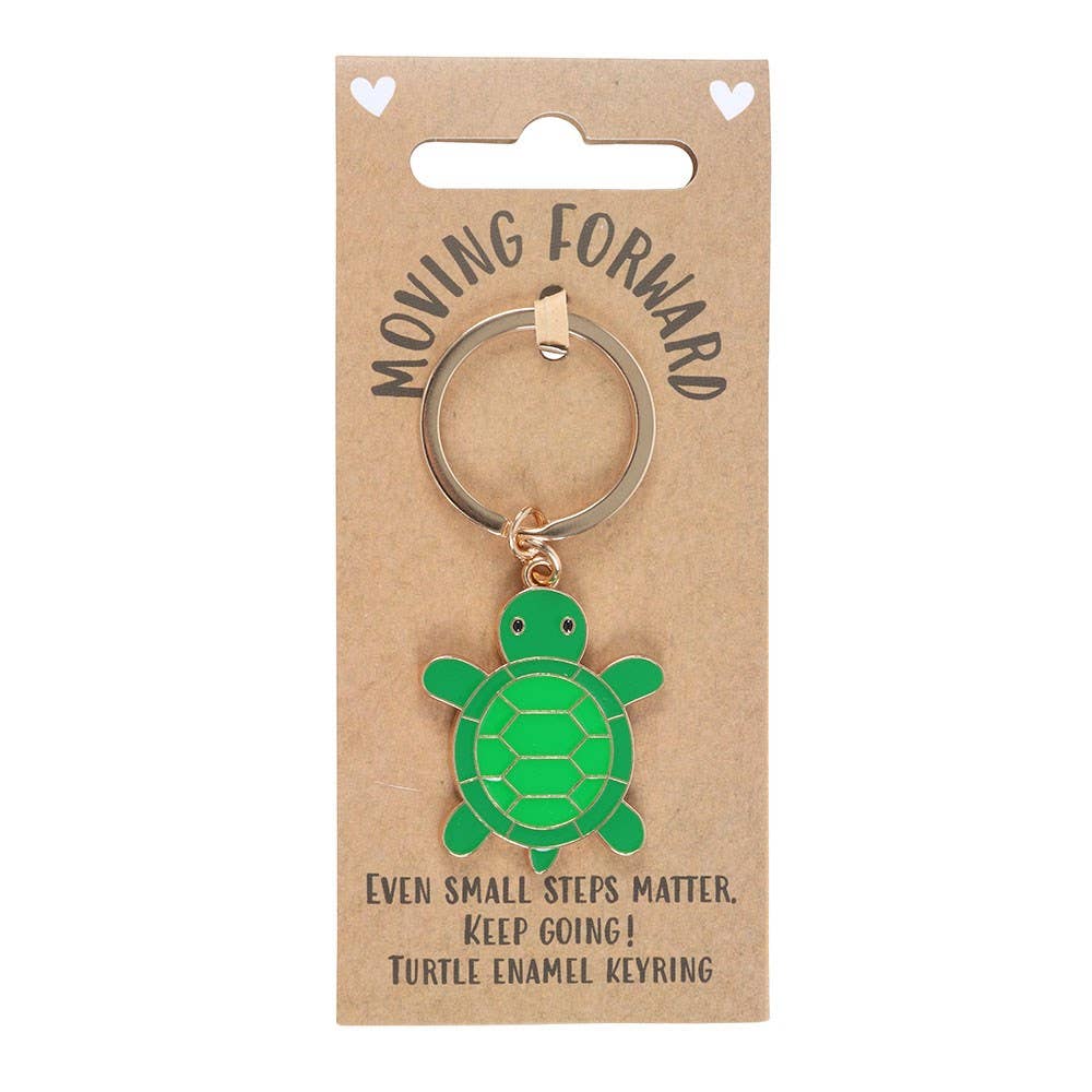 Moving Forward Green Turtle Keyring reminder that every small step is significant Gift