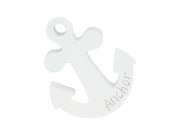 13cm MDF Anchor Plaque in White Finish - Land to Coast