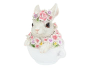 15cm Cute Floral Rabbit in Teacup - Land to Coast