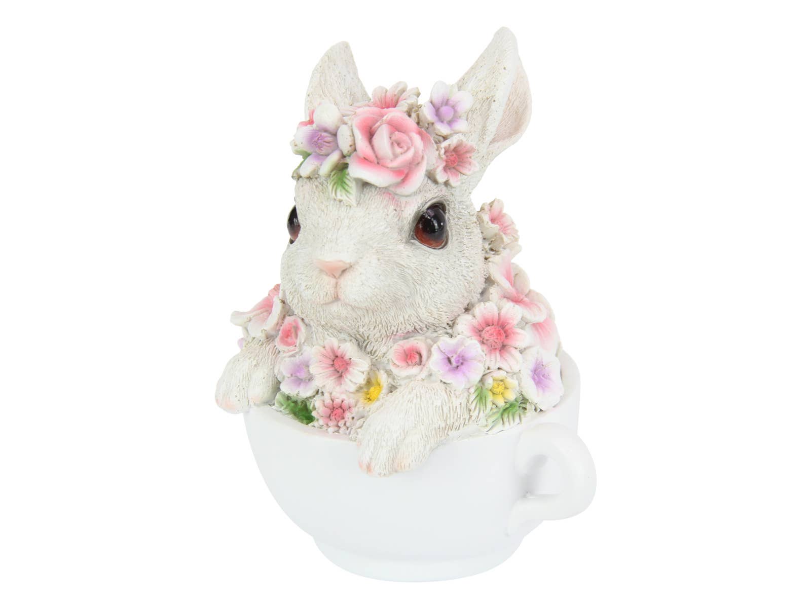 15cm Cute Floral Rabbit in Teacup - Land to Coast