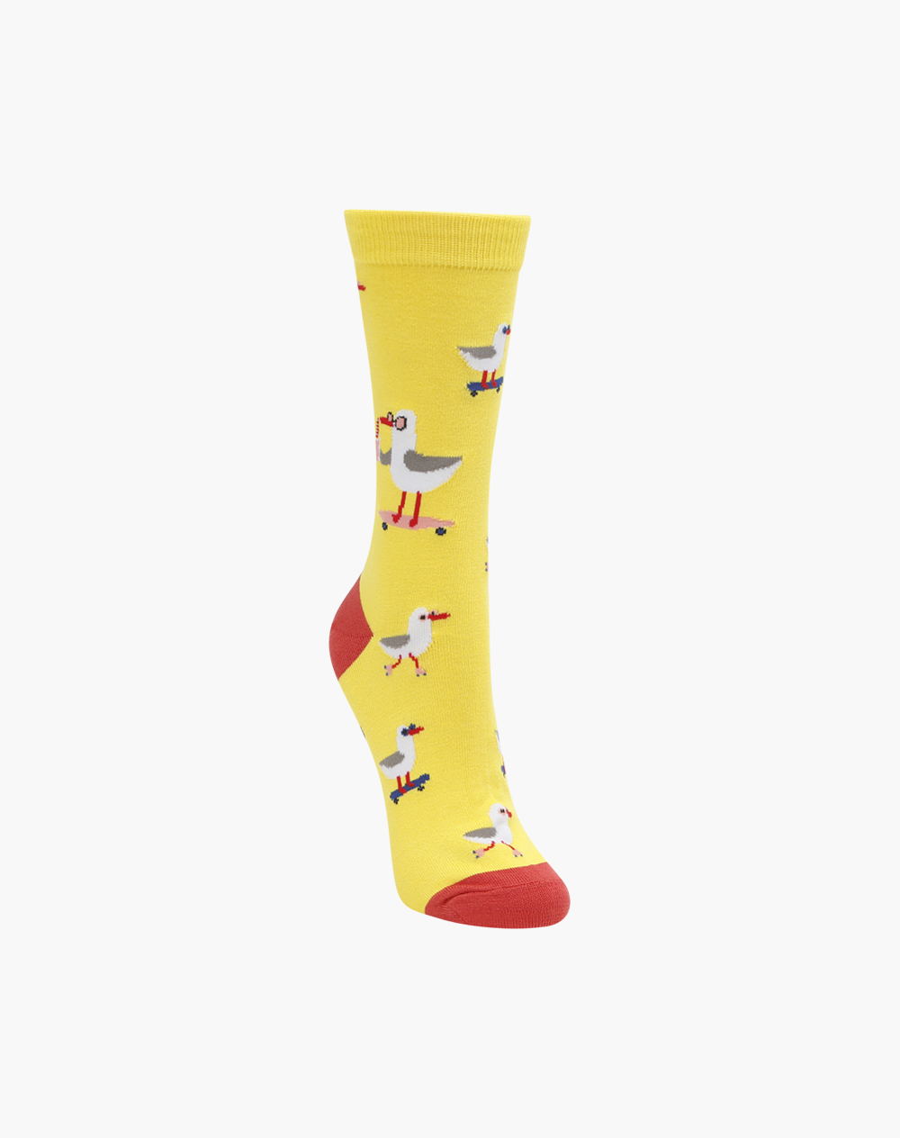 WOMENS Fun Socks Yellow SEASIDE SEAGULL BAMBOO SOCK