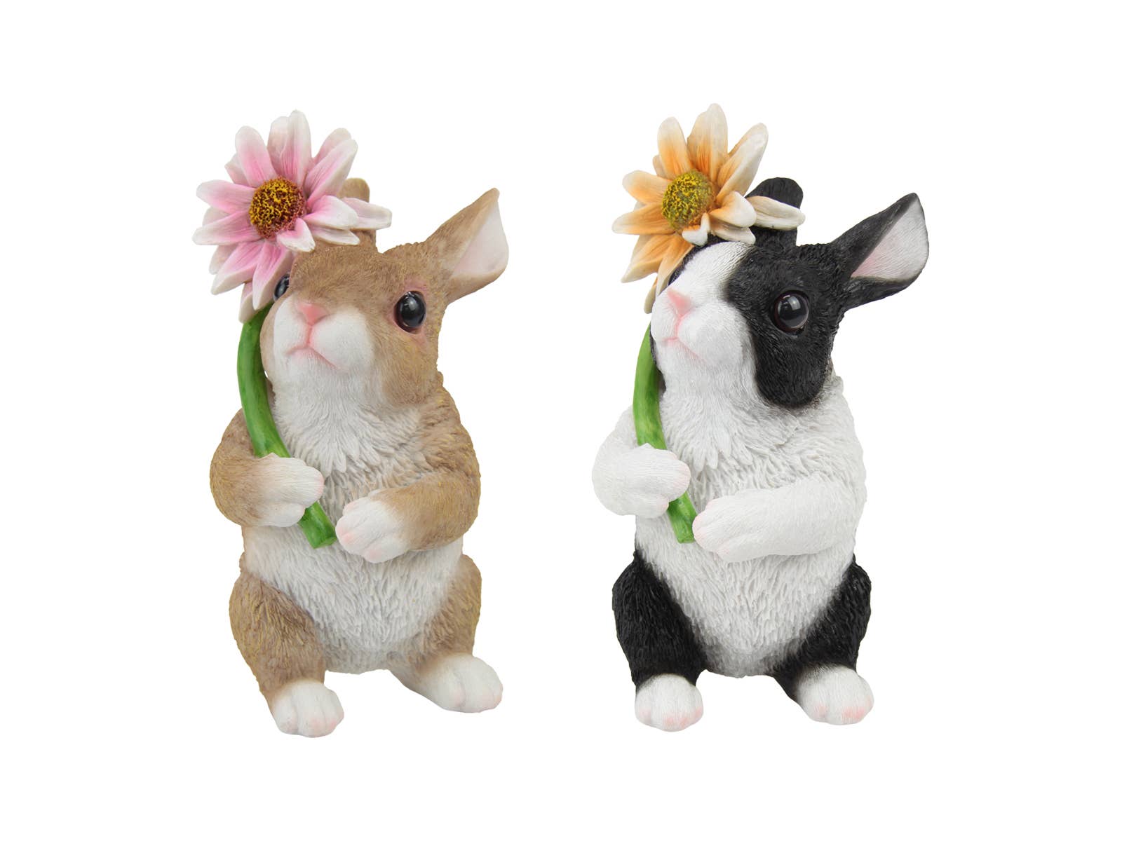 18cm Standing Rabbit with Daisy Flower Asstd - Land to Coast