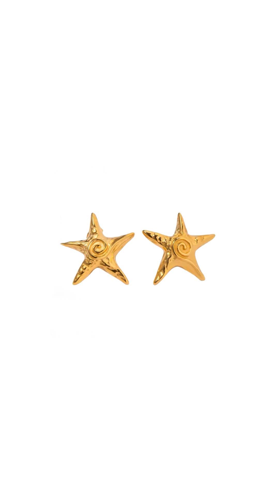Sea Soul Home Chunky Starfish Earrings Stainless Steel Gold Plated PVD