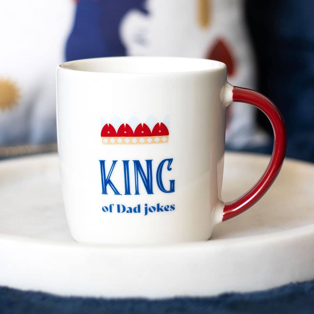 King of Dad Jokes Mug Red White Blue 350ml perfect gift for dads