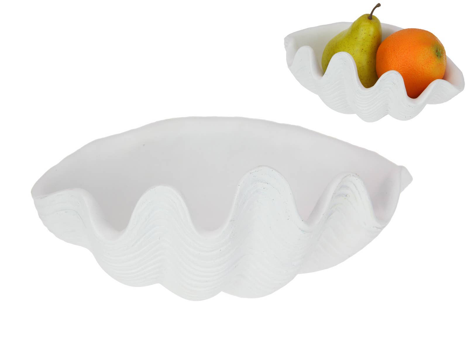 22cm White Beach Clam Bowl - Land to Coast