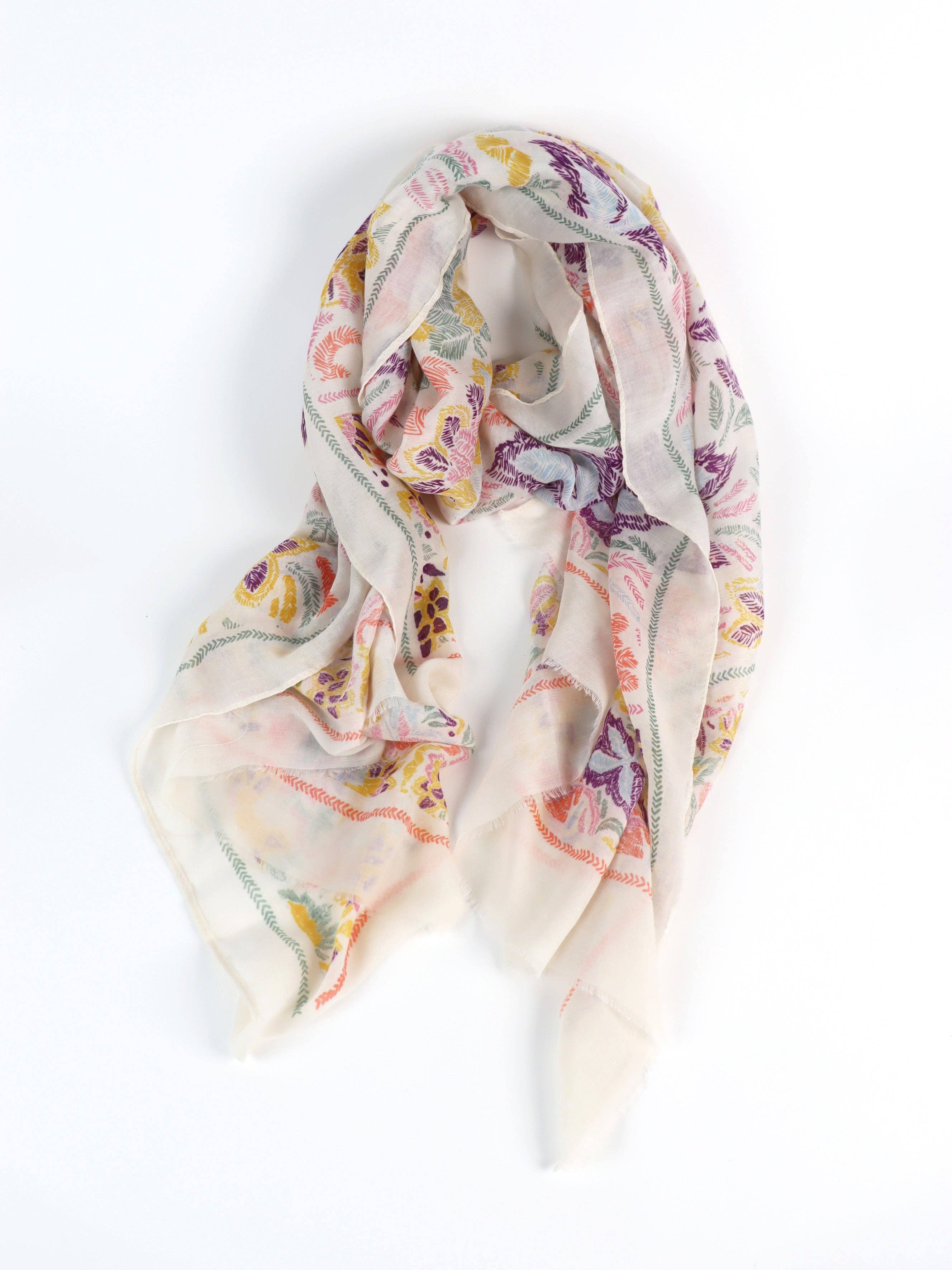 Elara Floral Print Lightweight Scarf