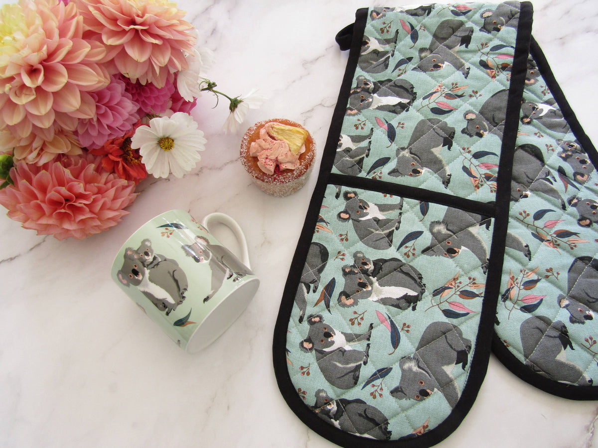 Double Oven Glove - Koalas  Designed in Australia * 100% Cotton
