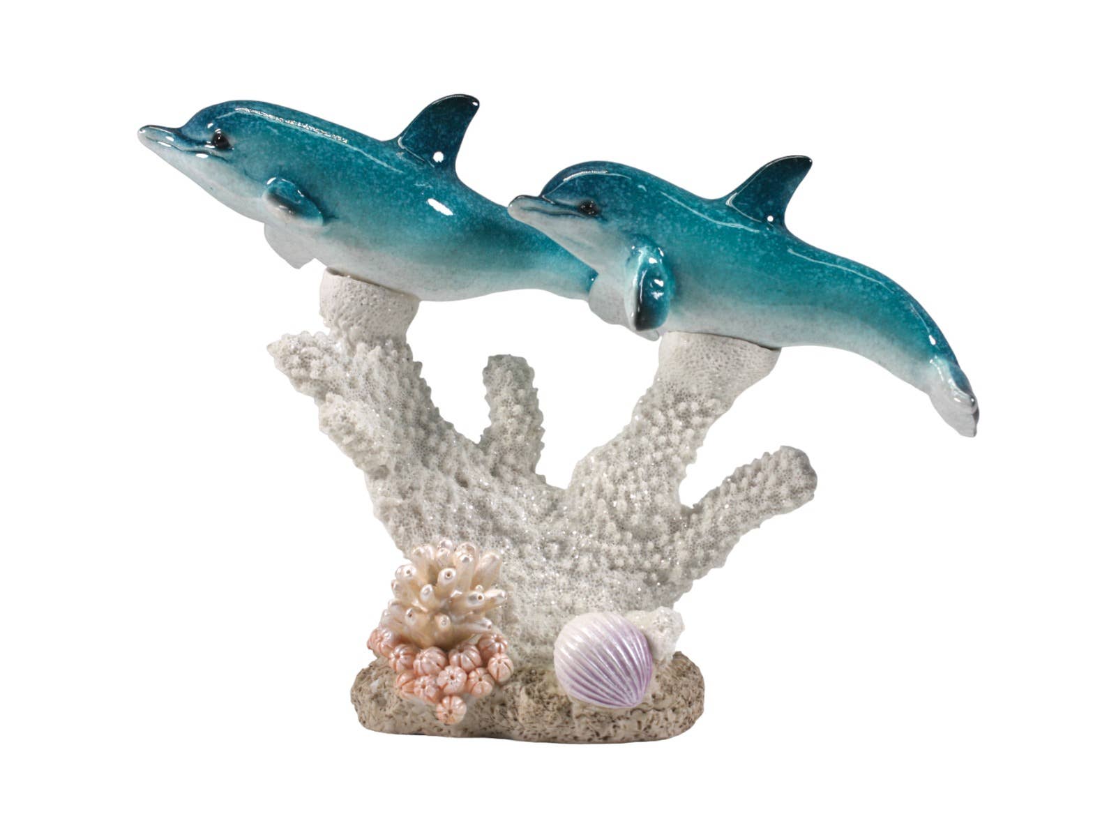 24cm Twin Dolphins on Coral - Land to Coast