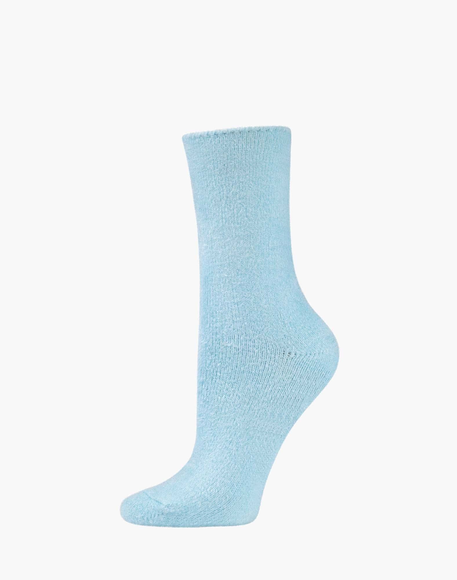 WOMENS Fun Socks Pink Mint Stripe SUPER SOFT FLUFFY BAMBOO BED SOCK
