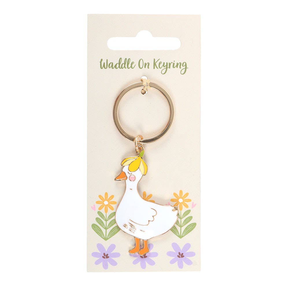Waddle On Duck Gold Keyring Add to your keys or bag fun gift