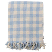 Throw Blue Summer Rug Cotton classic check pattern blanket 125x150cm