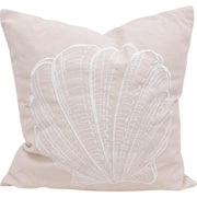 Cushion Fan Shell Natural Coastal Gift Throw Pillow 43x43x10cm