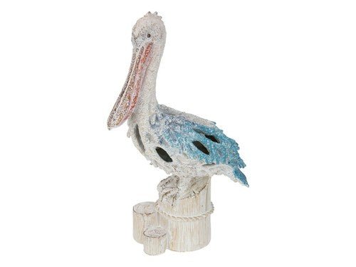 35cm Standing Pelican on Log w/Coral Des - Land to Coast