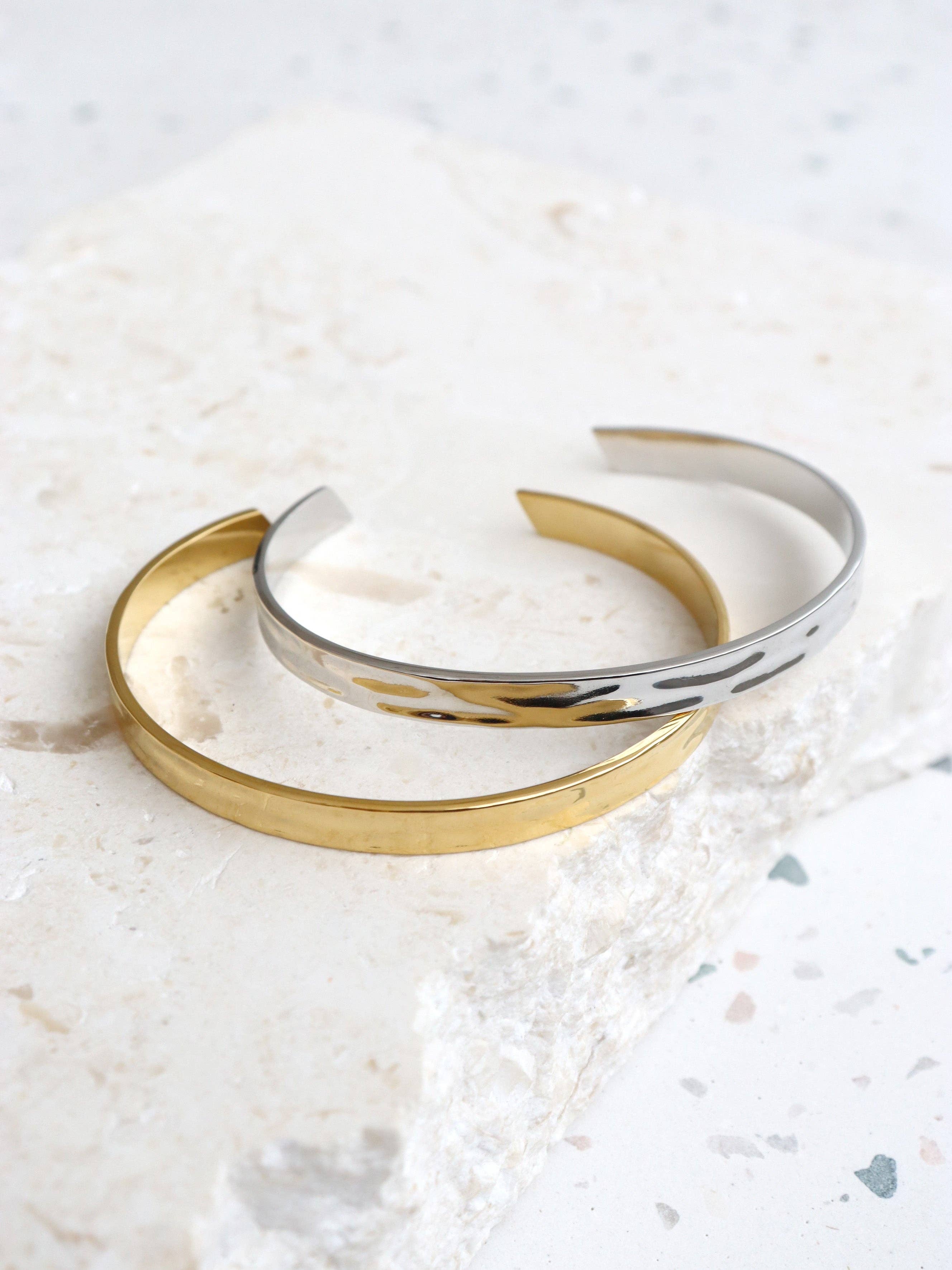 Toro Skinny Open Cuff Sterling Silver Plated Bangle