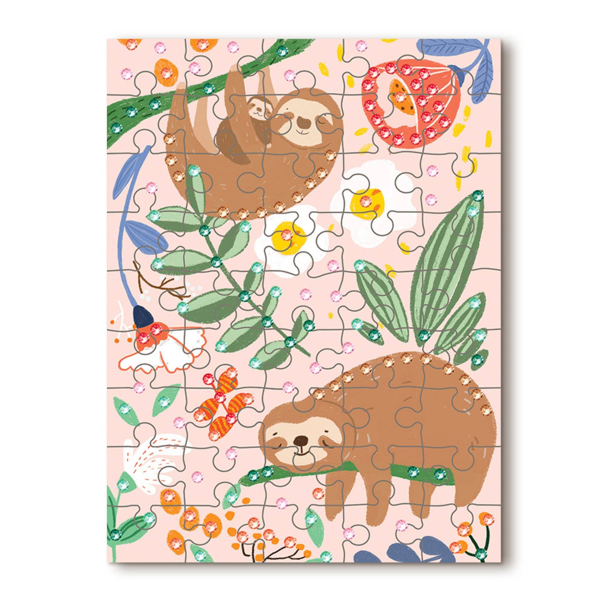 45 Piece Kids Puzzle with Gems - Sloth - Land to Coast