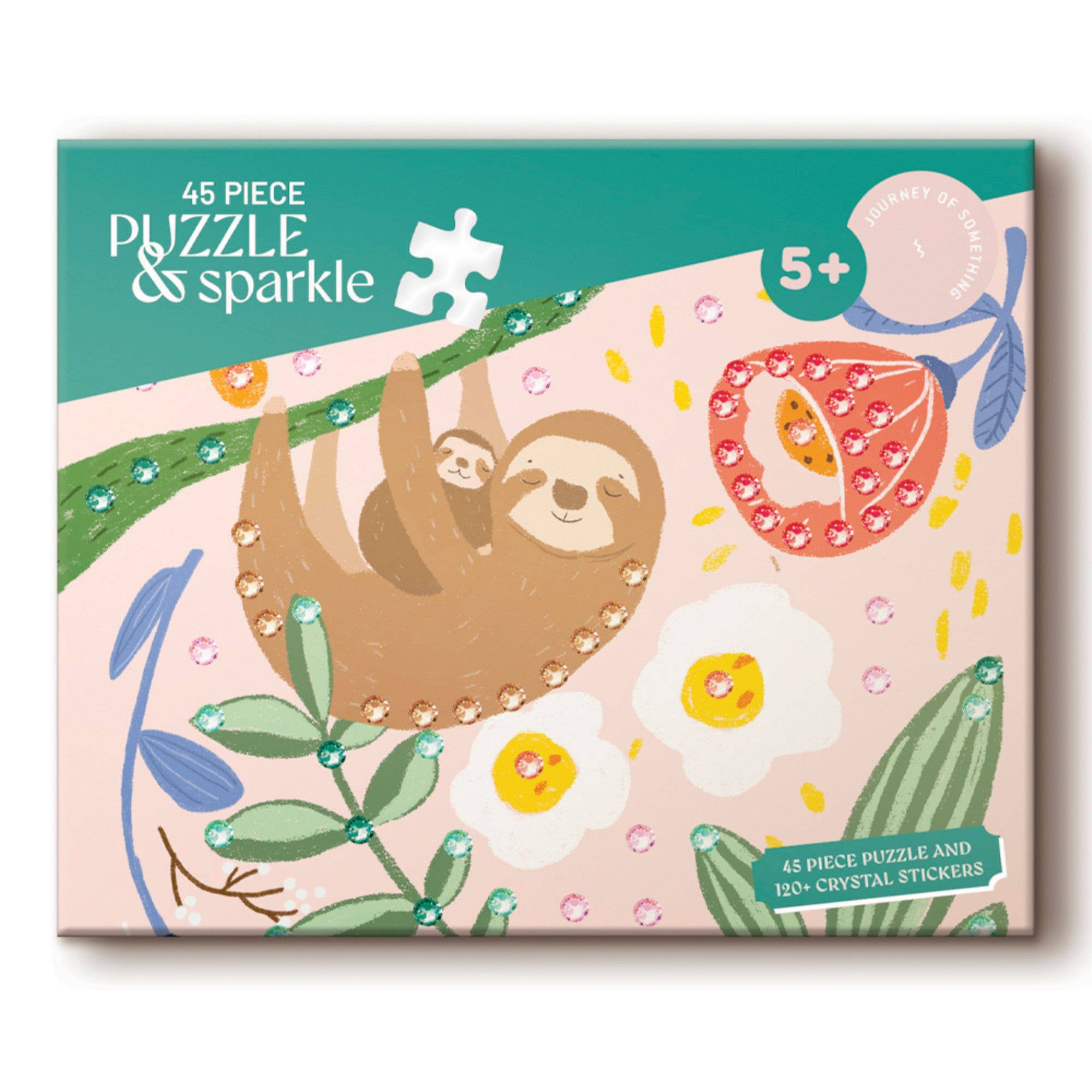 45 Piece Kids Puzzle with Gems - Sloth - Land to Coast
