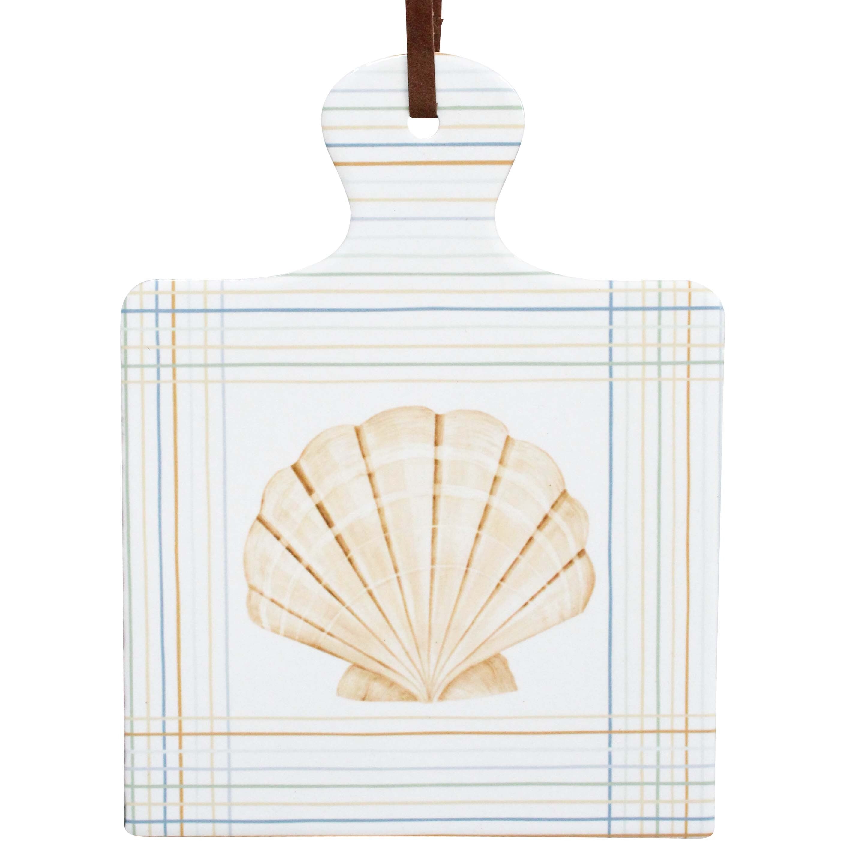 Trivet Shell patterns Coastal Ceramic, Cork 15x20.5cm