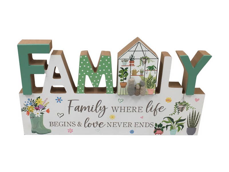 Family Wall Plaque Garden with Wording PLQGAFAM