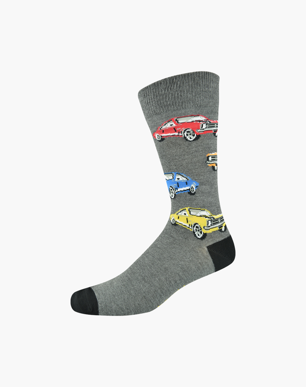 MENS Fun Socks Grey Red Blue Yellow Cars MONARO BAMBOO SOCK