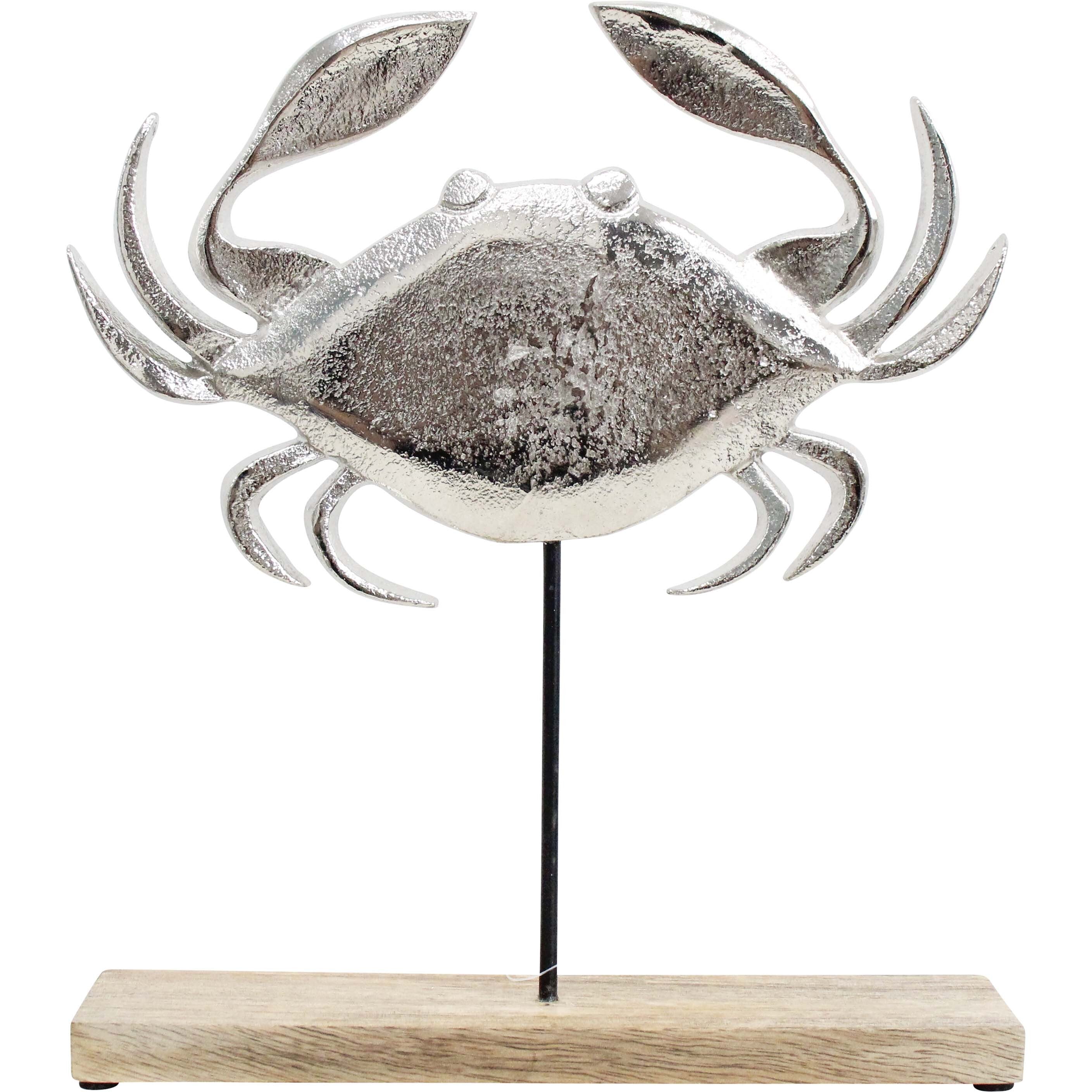 Crab Sculpture Lrg metal/wood Coastal Gift