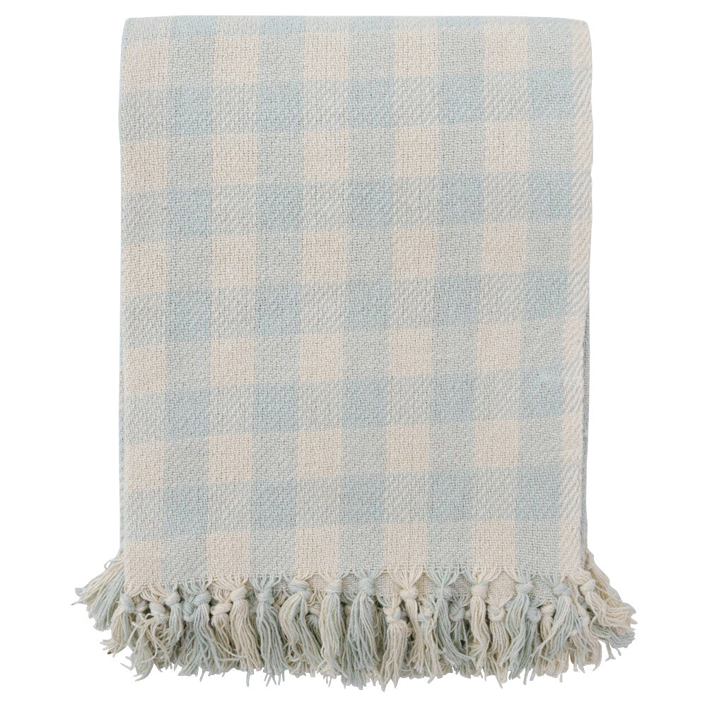Throw Thyme Rug Cotton classic check pattern blanket 125x150cm