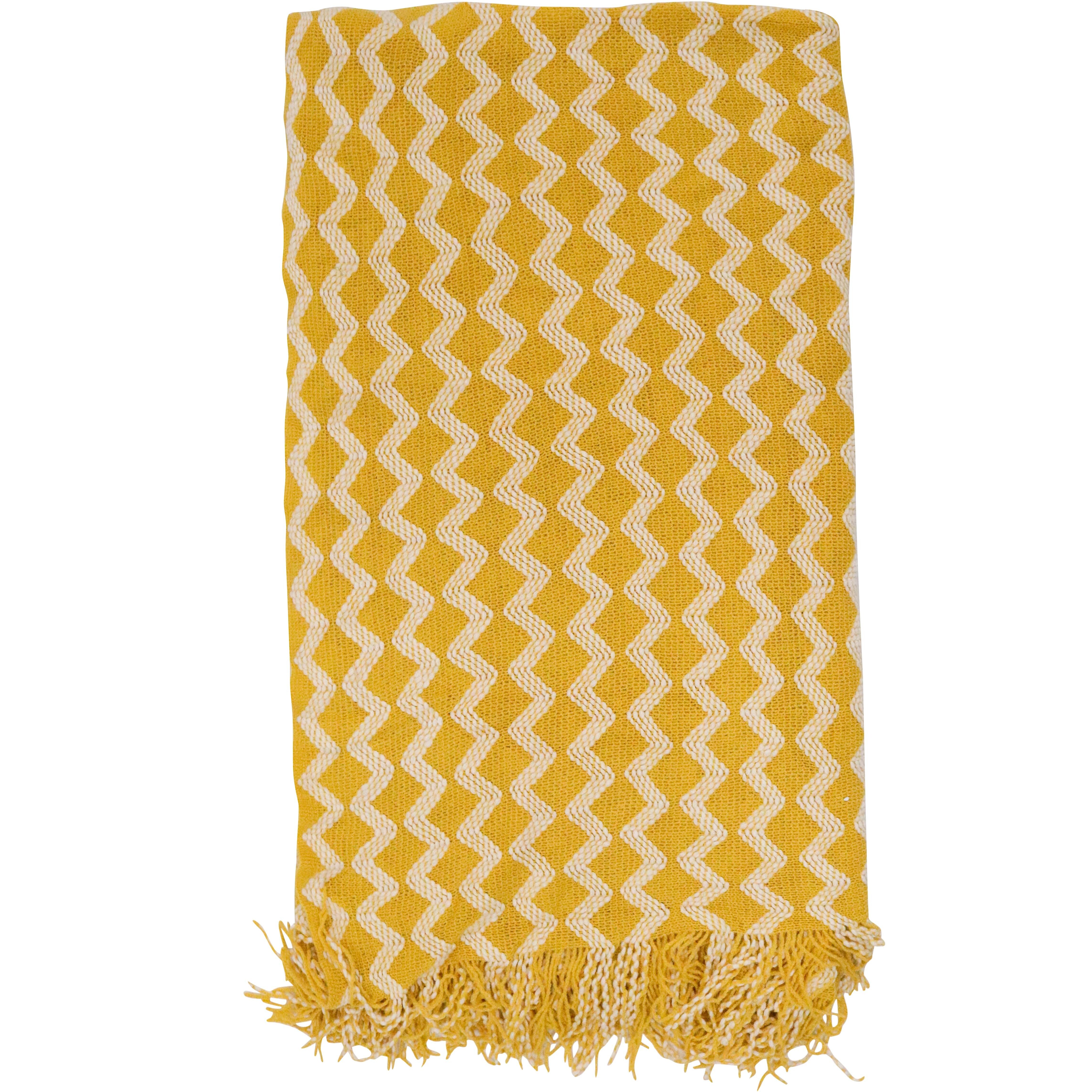 Throw Sundance Rug Yellow zigzag pattern blanket 160x140cm