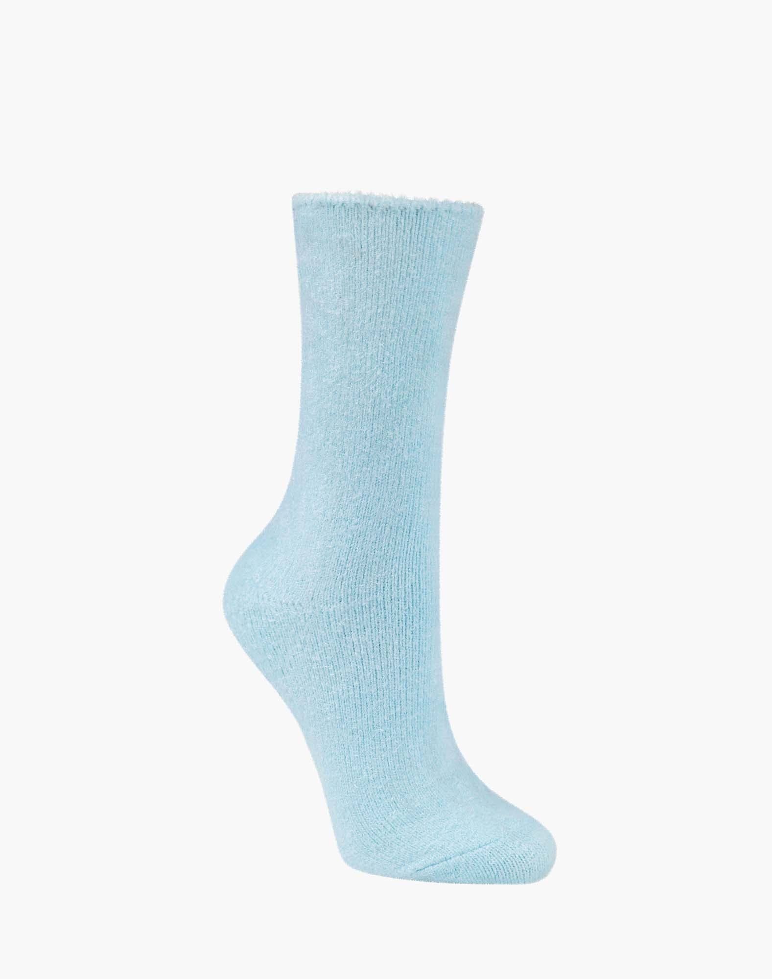 WOMENS Fun Socks Pink Mint Stripe SUPER SOFT FLUFFY BAMBOO BED SOCK