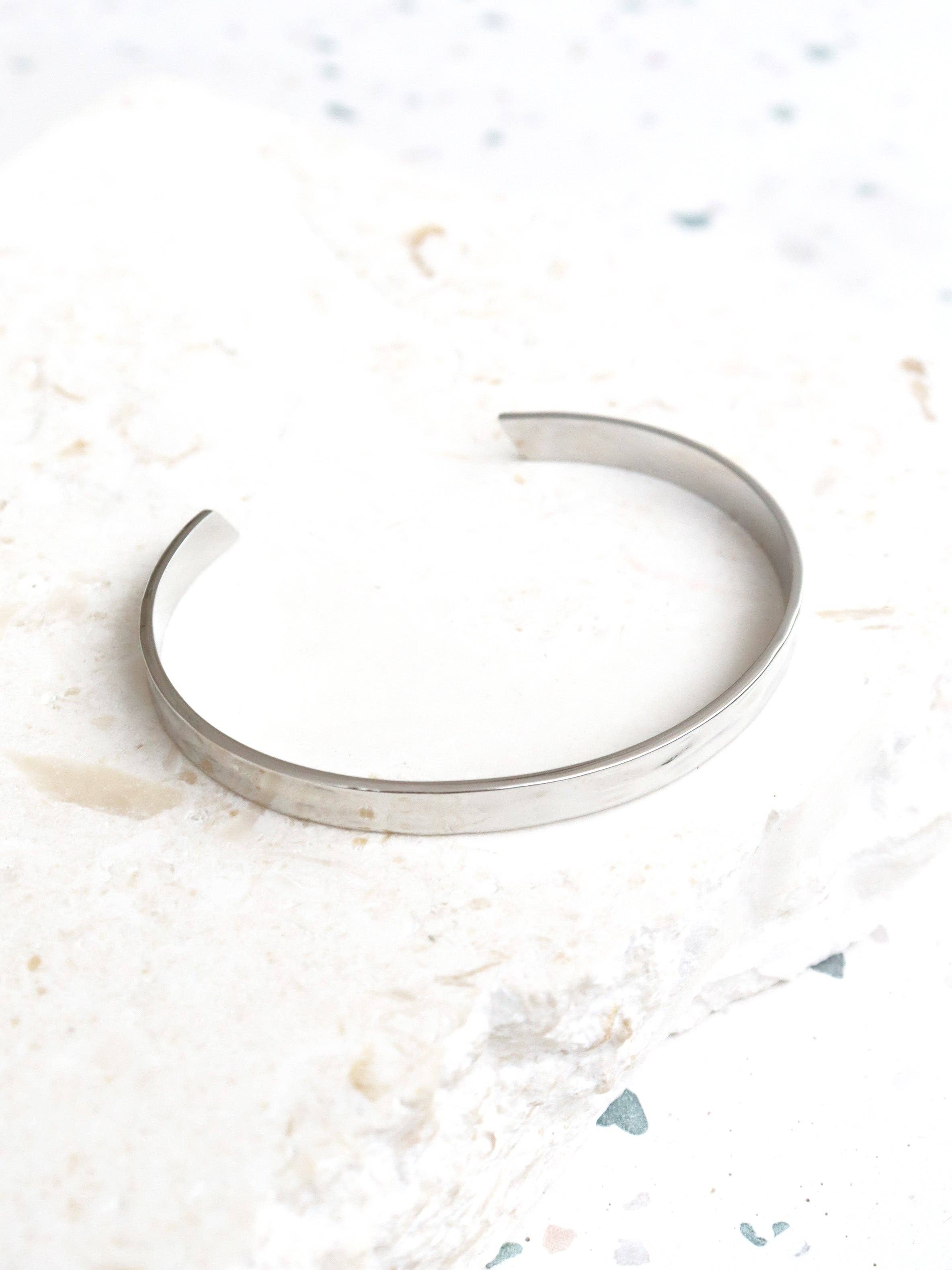 Toro Skinny Open Cuff Sterling Silver Plated Bangle