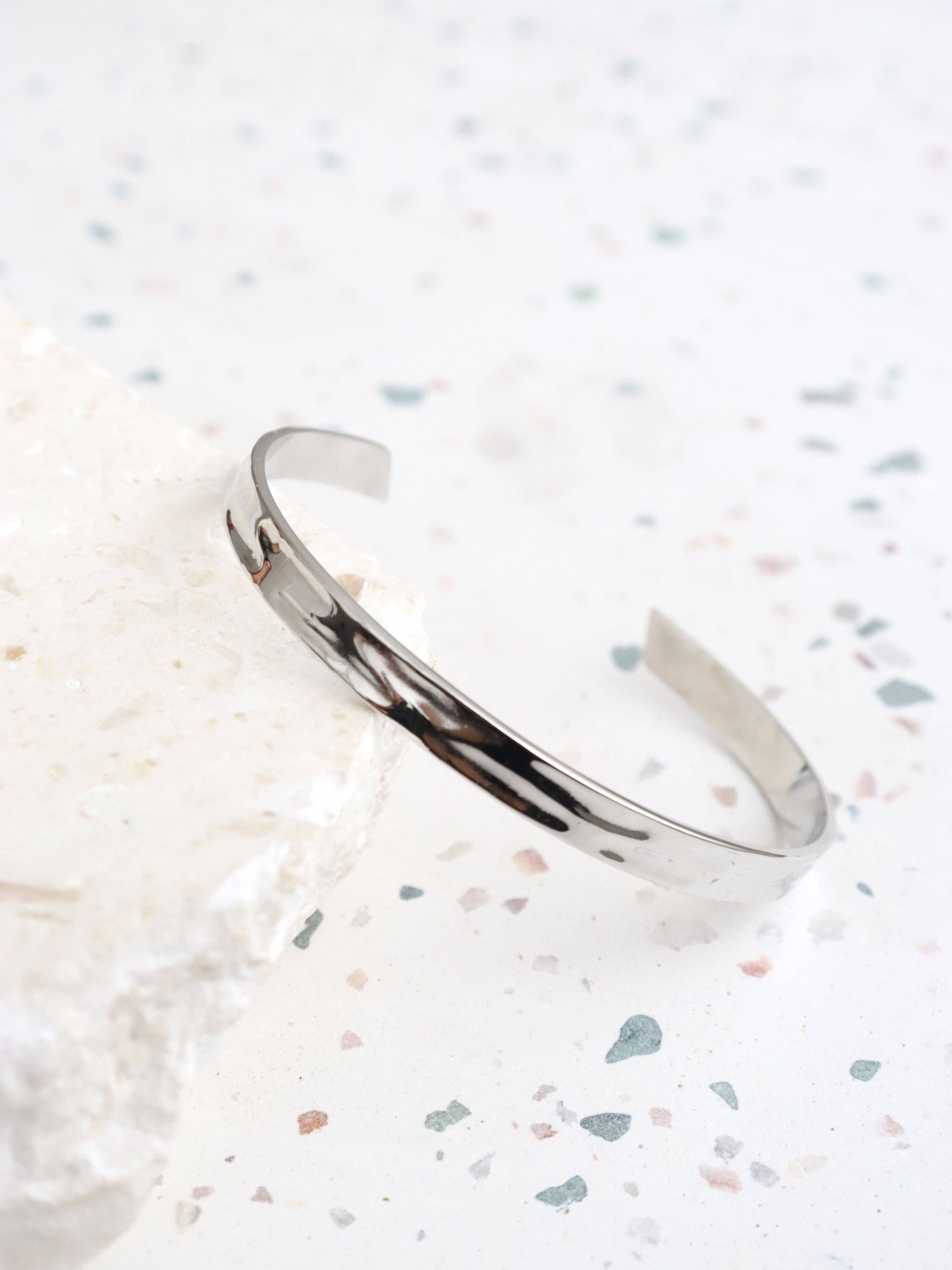 Toro Skinny Open Cuff Sterling Silver Plated Bangle