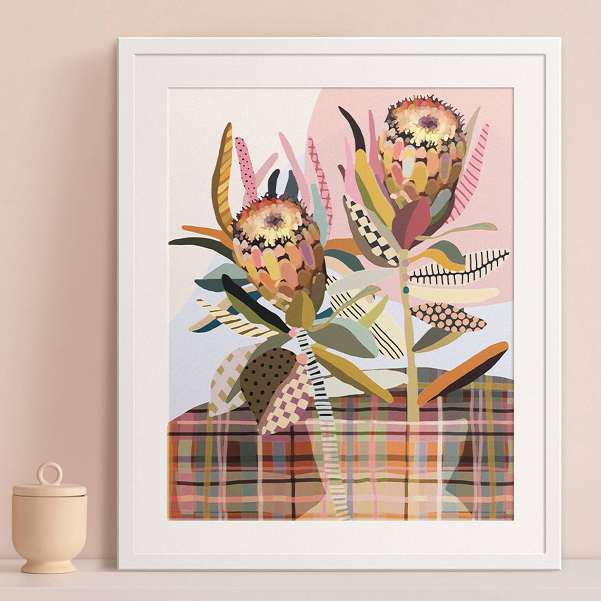 Paint by Numbers - Two Proteas  x Canvas 1 x Set of Paints 1 x Brush 1 x Set