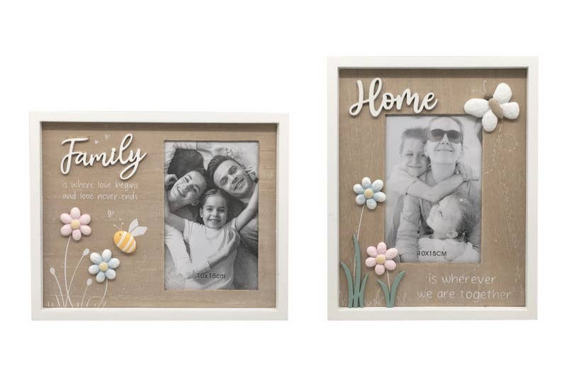 24x19cm Photo Frame with Family or Home Butterfly Design 2 Asstd FRDFHPF