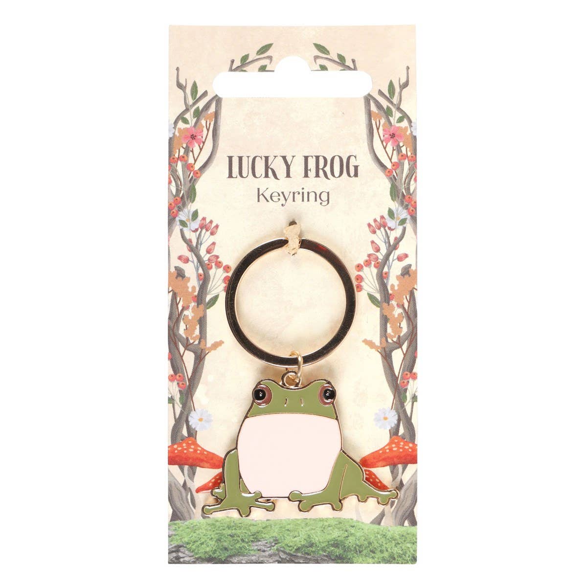 Lucky Green Frog Gold Keyring Fun Gift