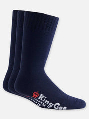 KingGee Mens Bamboo Work Socks 3 Pack Navy Breathable Comfortable K09002