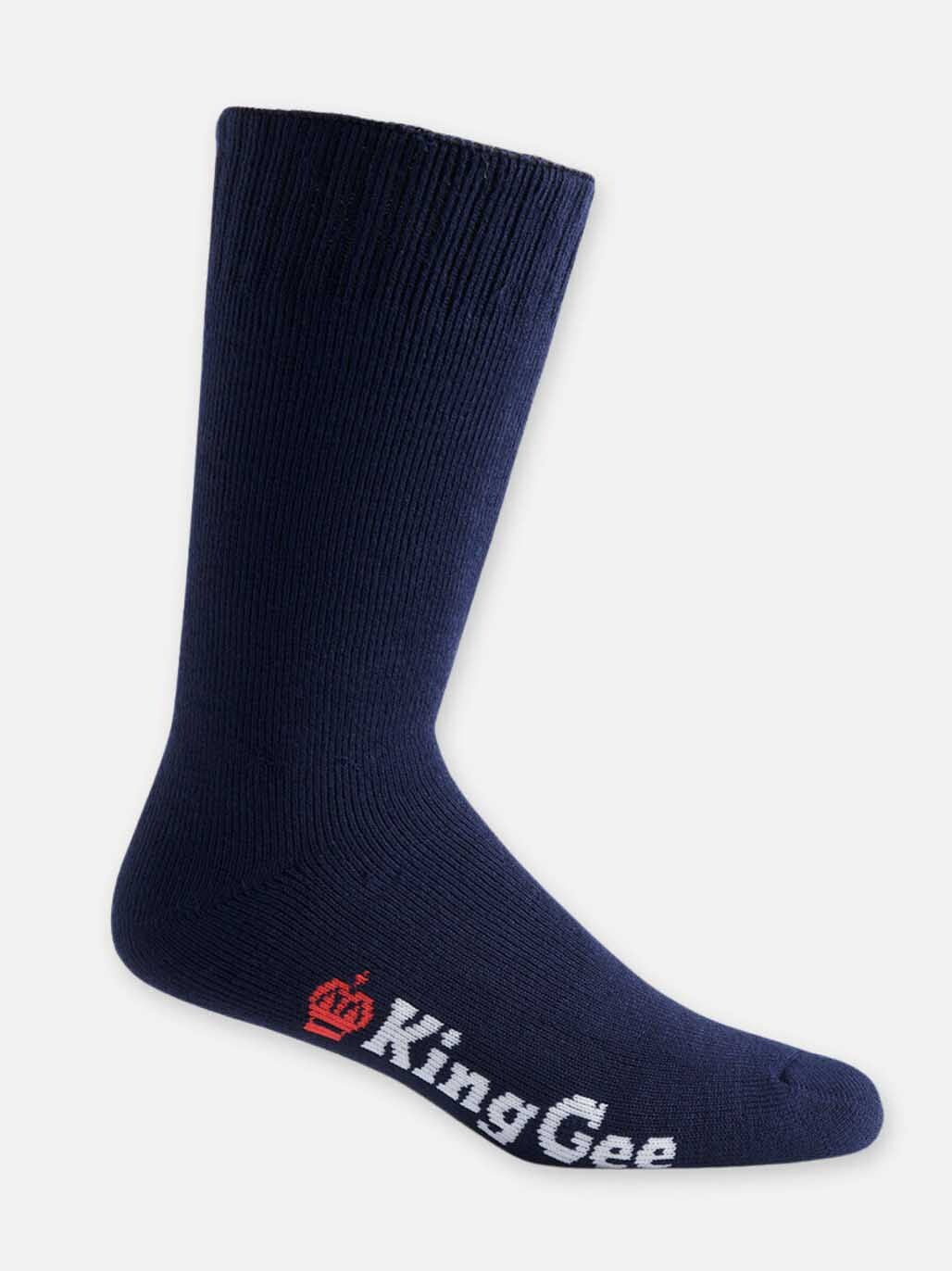 KingGee Mens Bamboo Work Socks 3 Pack Navy Breathable Comfortable K09002