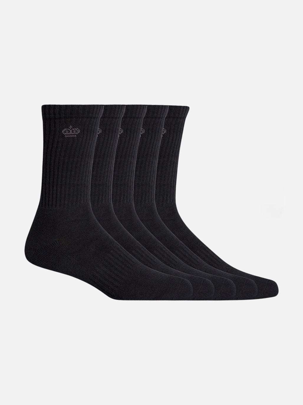 KingGee Men’s Cotton Crew Work Socks 5Pack Comfort Black K09035
