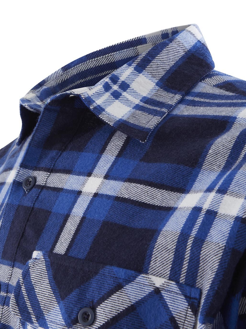 Hard Yakka Core Long Sleeve Closed Front Flannel Work Shirt Durable BLUE CHECK Y04006