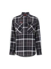 Hard Yakka Core LS Closed Front Flannel Work Shirt Durable CHARCOAL CHECK Y04006