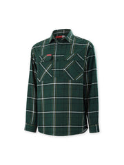 Hard Yakka Core LS Closed Front Flannel Work Shirt Durable GREEN CHECK Y04006