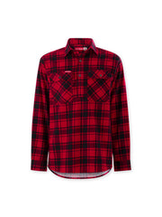 Hard Yakka Core LS Closed Front Flannel Work Shirt Durable RED CHECK Y04006