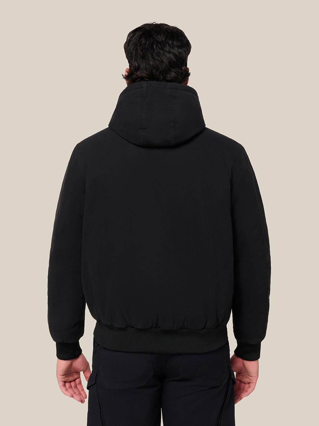 Hard Yakka Heritage Canvas Bomber Jacket Sherpa Lined Workwear Black Y06124