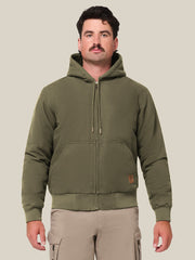 Hard Yakka Heritage Canvas Bomber Jacket Sherpa Lined Workwear FOREST Y06124
