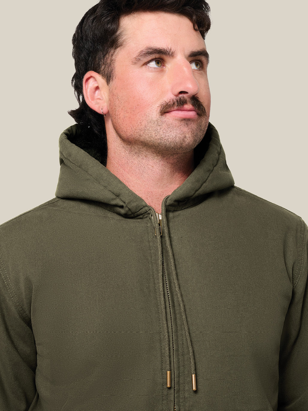 Hard Yakka Heritage Canvas Bomber Jacket Sherpa Lined Workwear FOREST Y06124