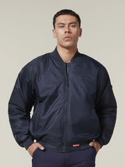 Hard Yakka Waterproof Bomber Jacket Quilted Lined Workwear Navy Y06680