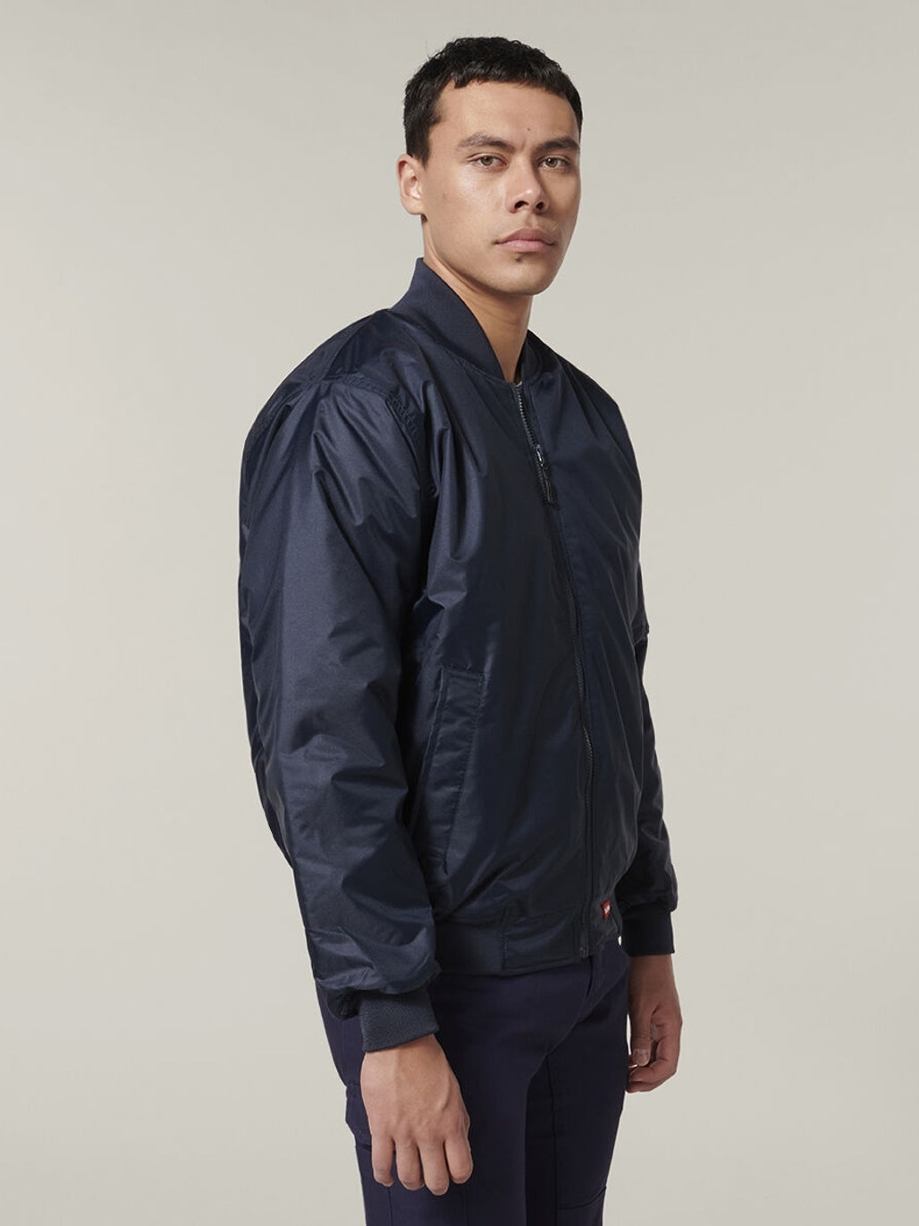 Hard Yakka Waterproof Bomber Jacket Quilted Lined Workwear Navy Y06680