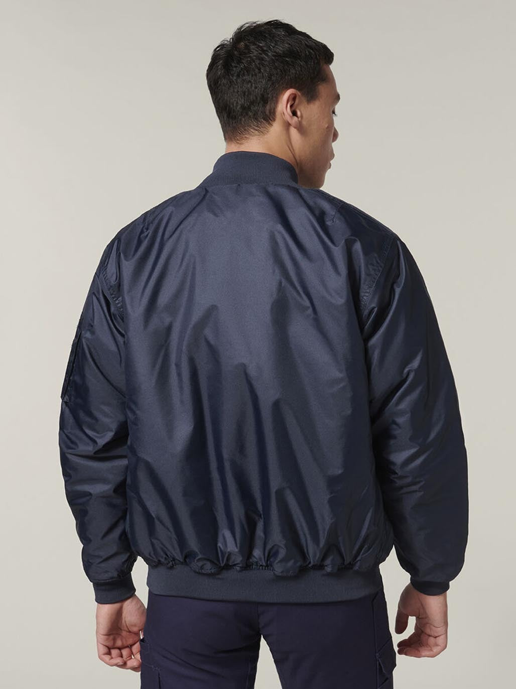 Hard Yakka Waterproof Bomber Jacket Quilted Lined Workwear Navy Y06680