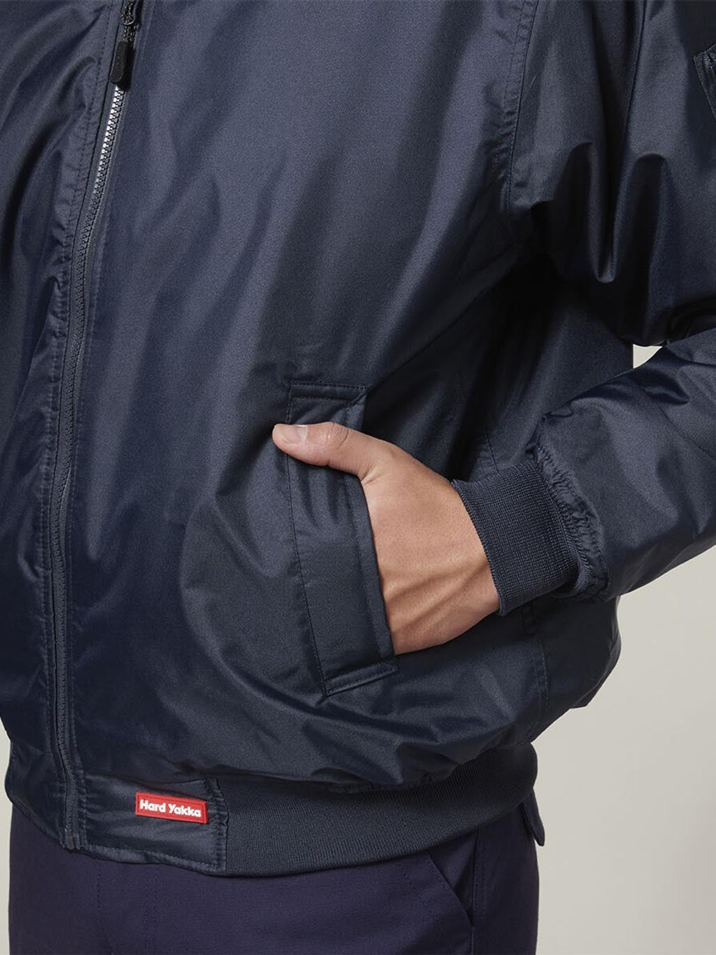 Hard Yakka Waterproof Bomber Jacket Quilted Lined Workwear Navy Y06680