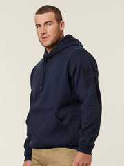 Hard Yakka Brushed Fleece Workwear Hoodie Utility Pocket Jumper Navy Y19326