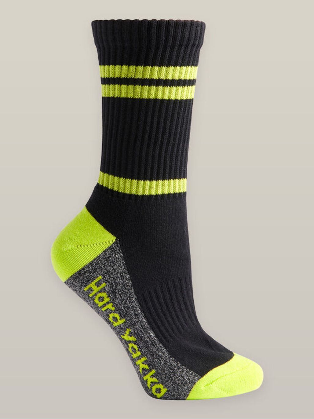 Hard Yakka Womens 3 Pack Crew Work Socks 3-8 Padded Boot Socks MLT Y20120
