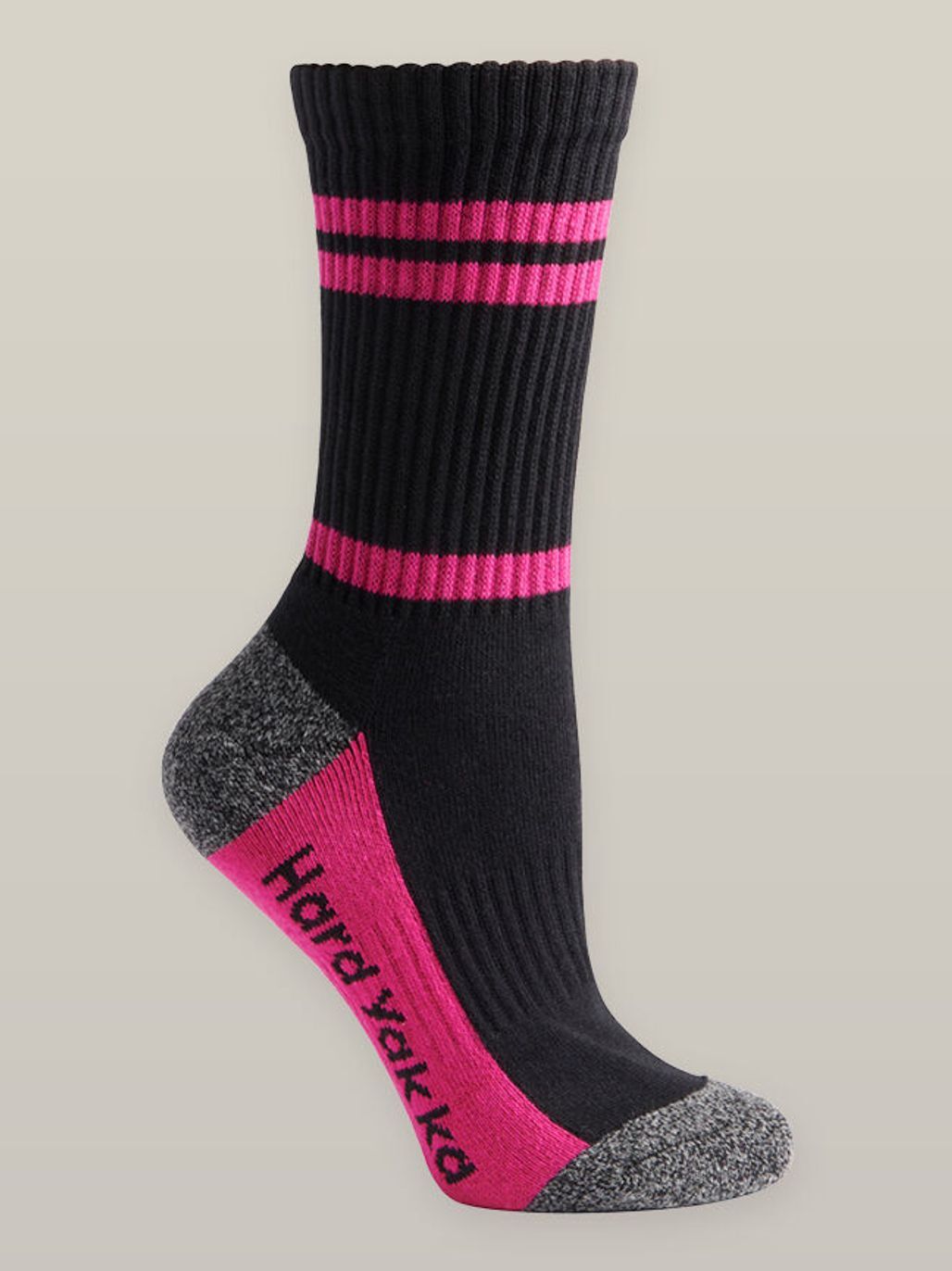 Hard Yakka Womens 3 Pack Crew Work Socks 3-8 Padded Boot Socks MLT Y20120