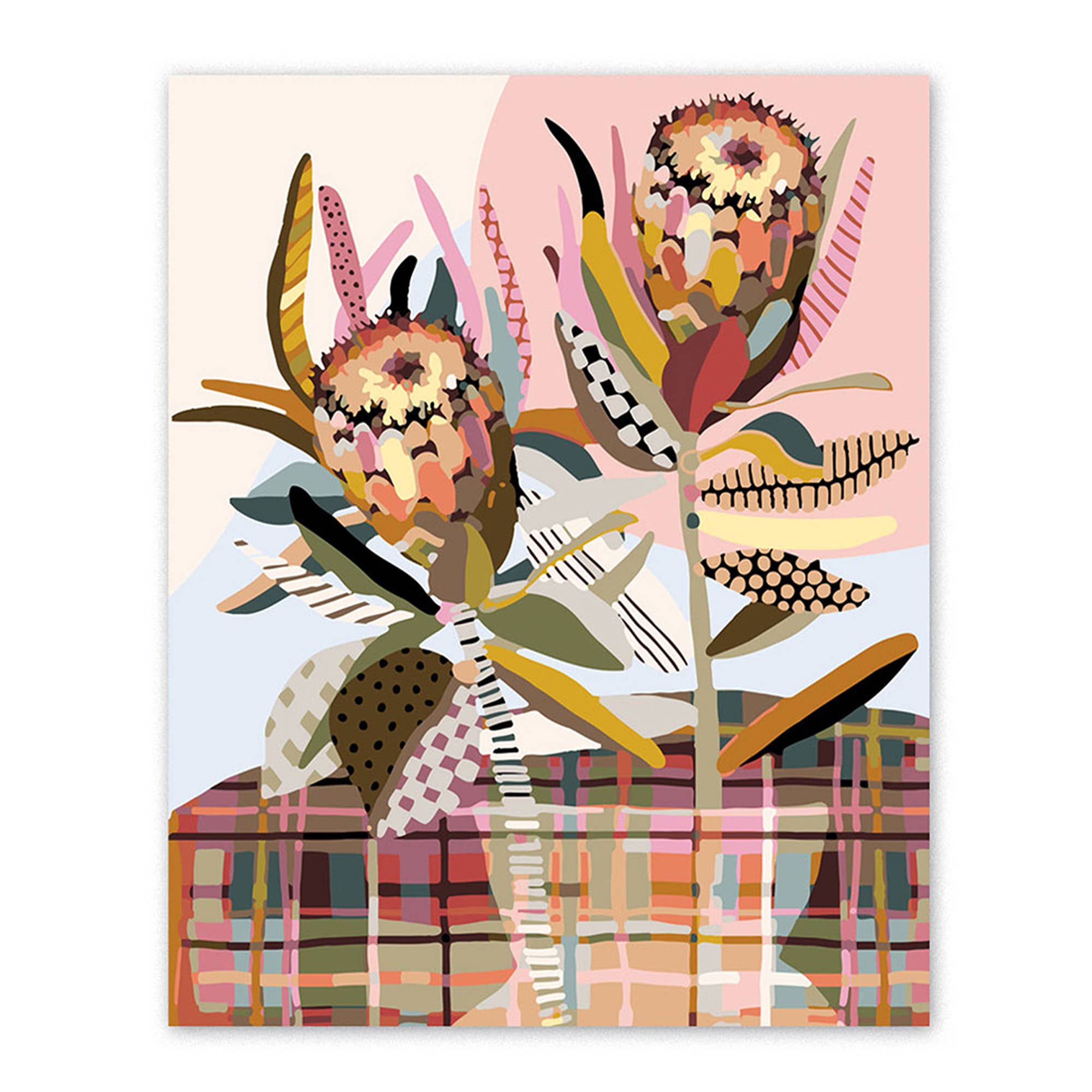 Paint by Numbers - Two Proteas  x Canvas 1 x Set of Paints 1 x Brush 1 x Set
